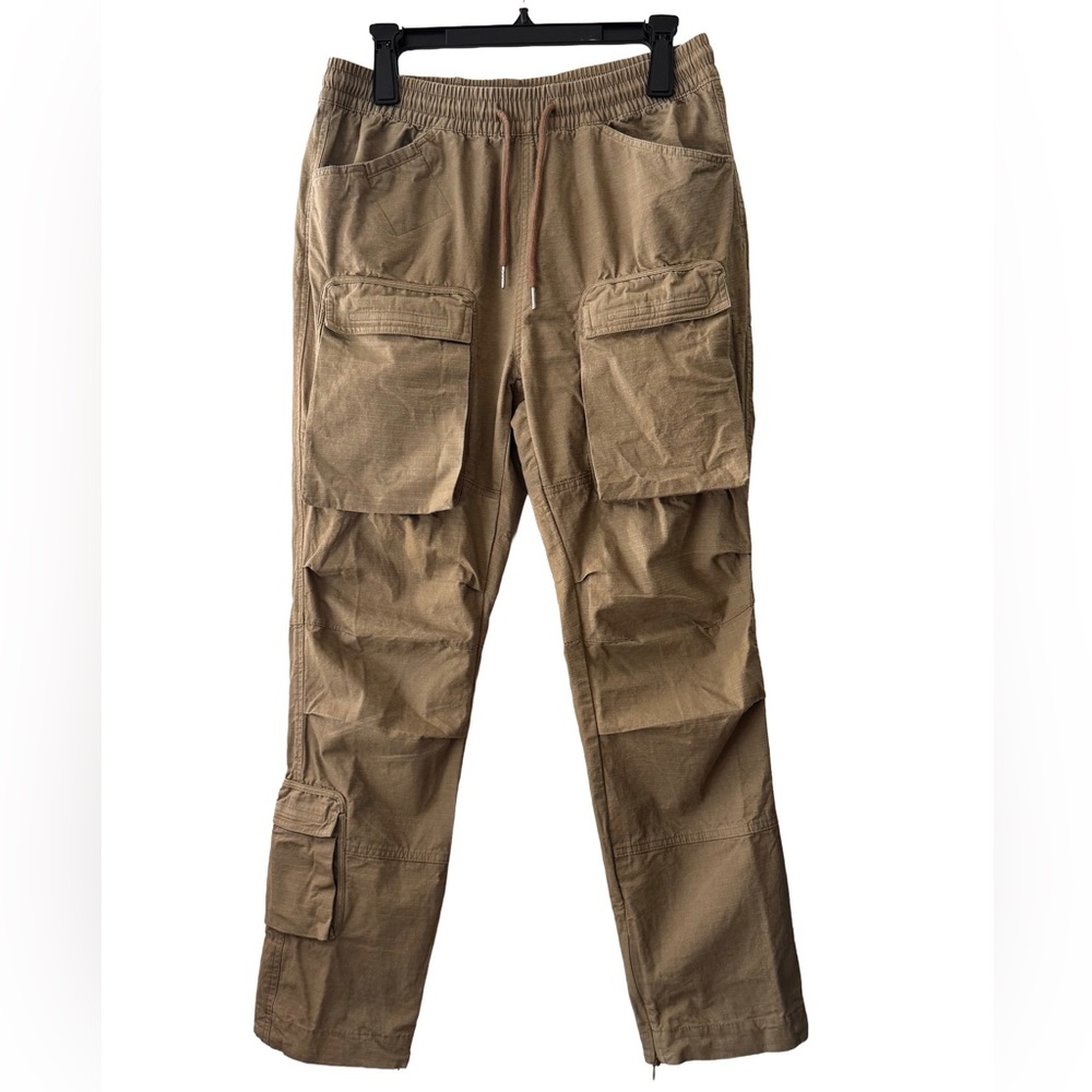 EUC Richie Le Collection Cotton Cargo Utility Pants Sage Brown Men’s Size L